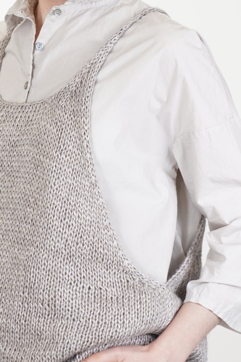 hk vest silk linen pebble