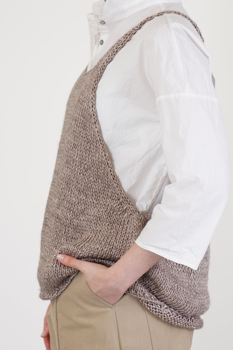 hk vest silk linen sand