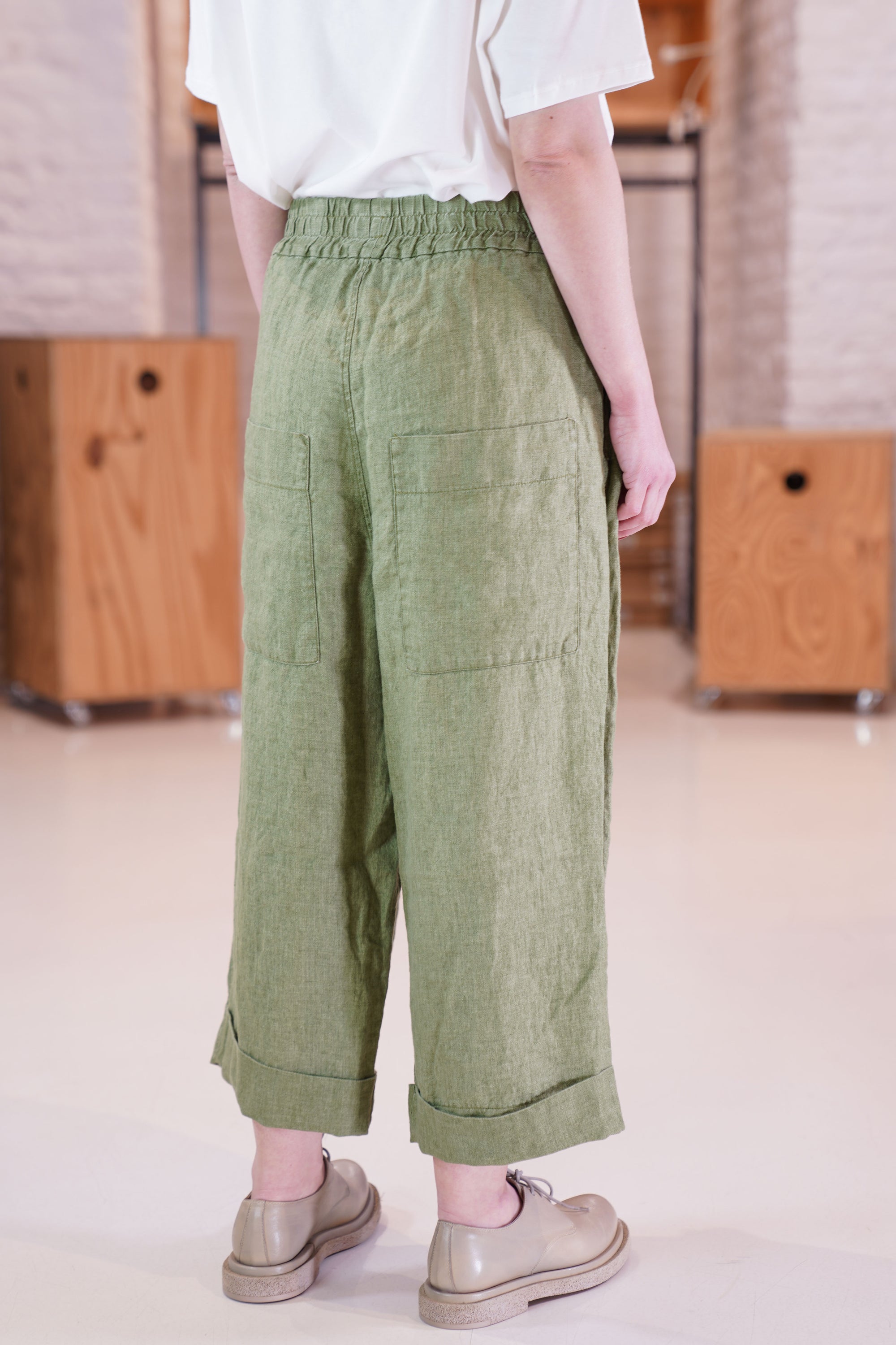 linen bragoni green