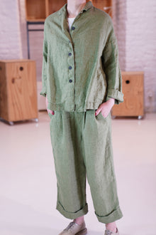 linen bragoni green