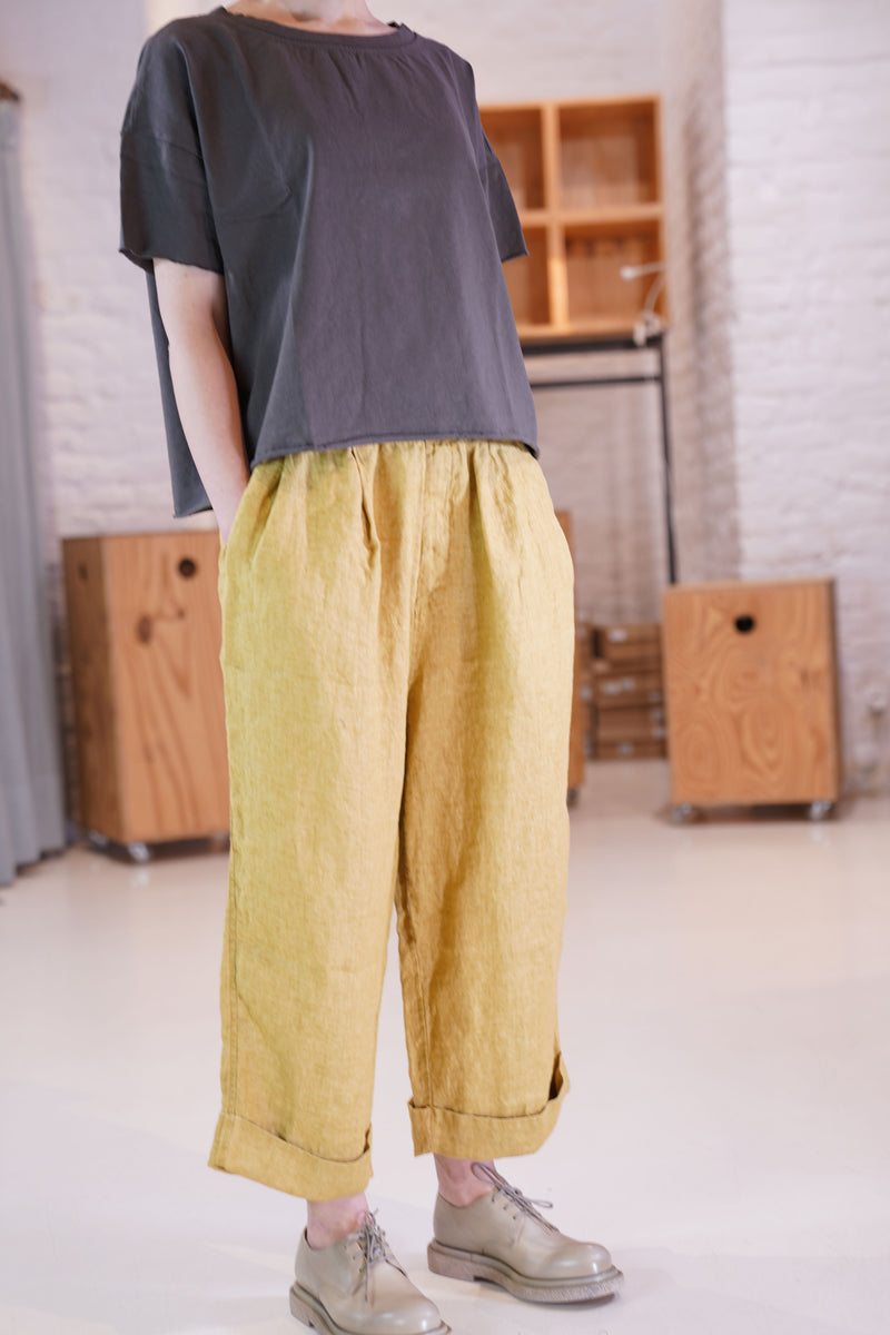 linen bragoni sun yellow