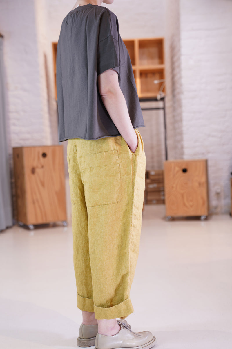 linen bragoni sun yellow