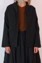 loose blazer cw herringbone black