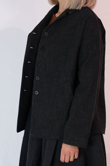 loose blazer cw herringbone black
