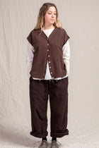cashmere open vest chestnut