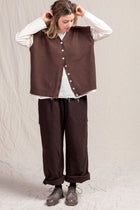 cashmere open vest chestnut