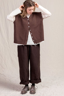 cashmere open vest chestnut