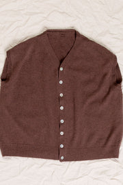 cashmere open vest chestnut