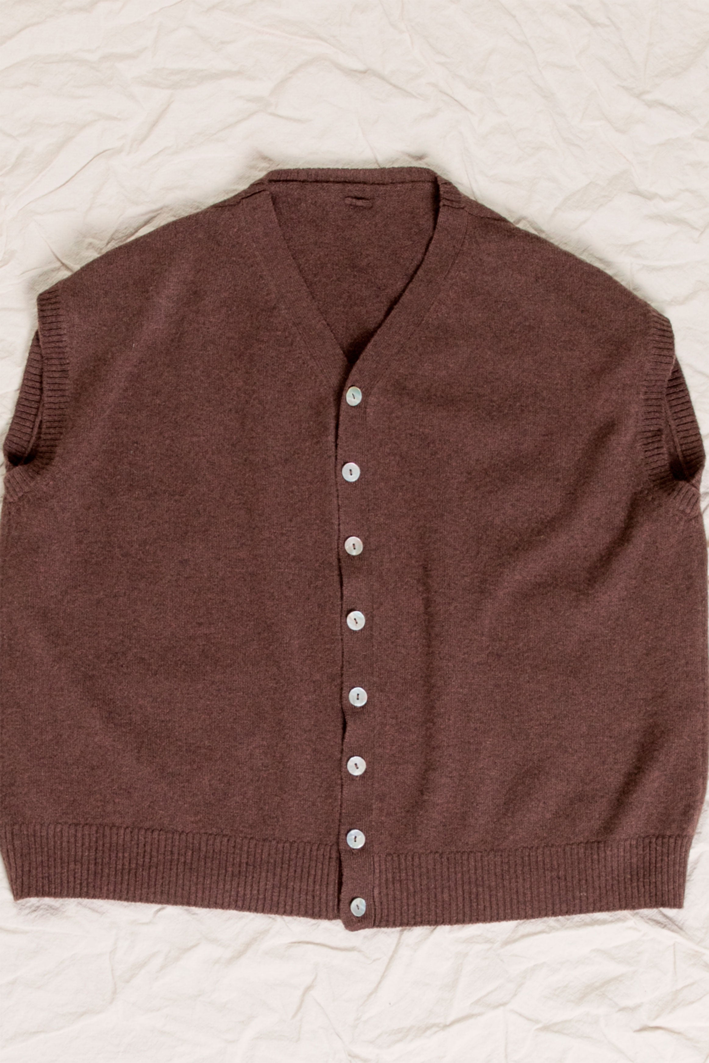 cashmere open vest chestnut
