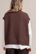 cashmere open vest chestnut