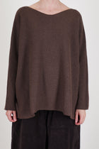 oversized boatneck sweater cashmere chestnut