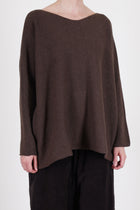 oversized boatneck sweater cashmere chestnut