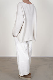 oversized boatneck sweater cashmere oatmeal
