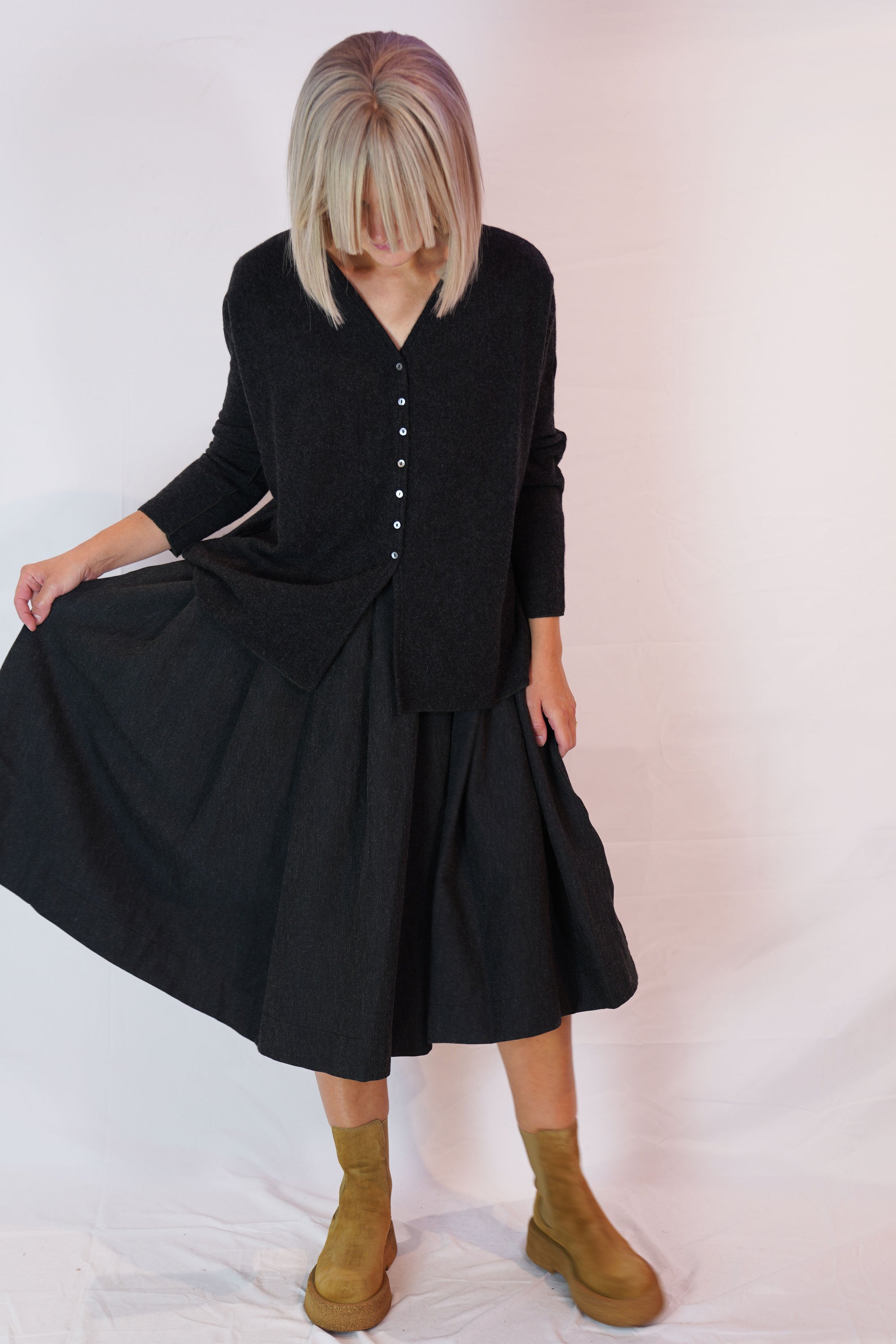 pleated skirt stw slate