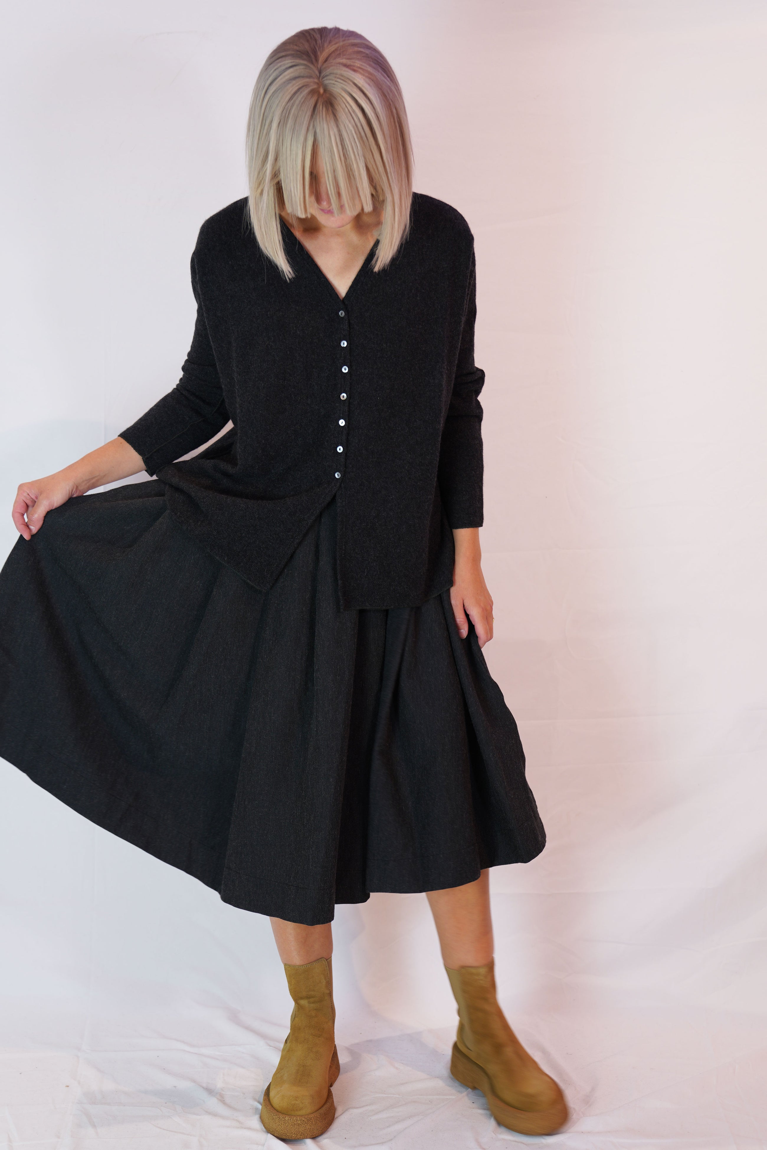pleated skirt stw slate