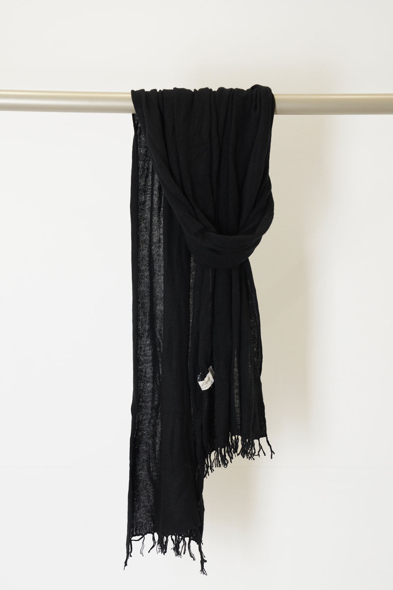 scarf sciarpa frange ws cashmere black