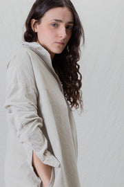 shirt dress v velvet oatmeal
