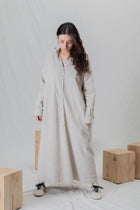 shirt dress v velvet oatmeal