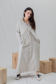 shirt dress v velvet oatmeal