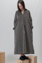 shirt dress v velvet taupe