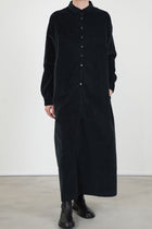 shirt dress v velvet black