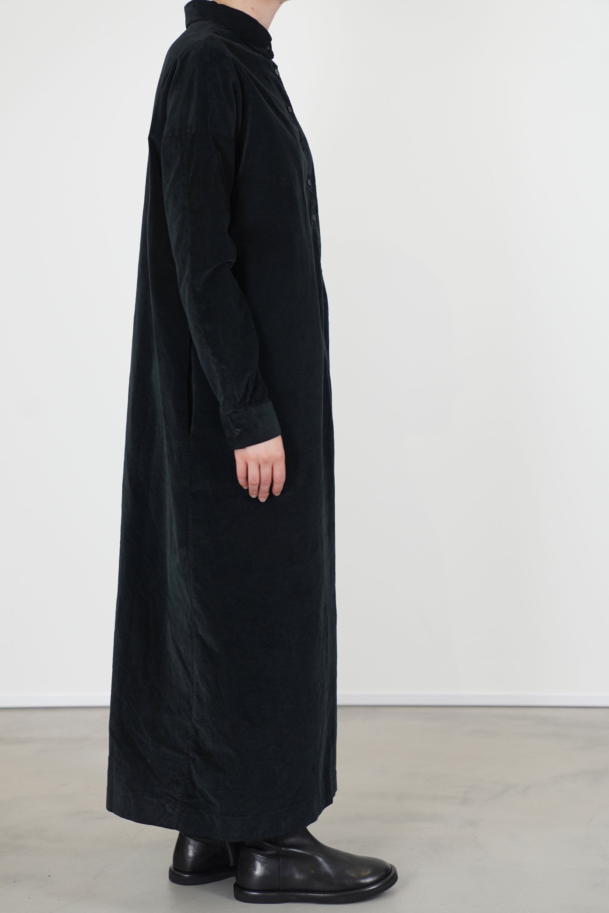 shirt dress v velvet black