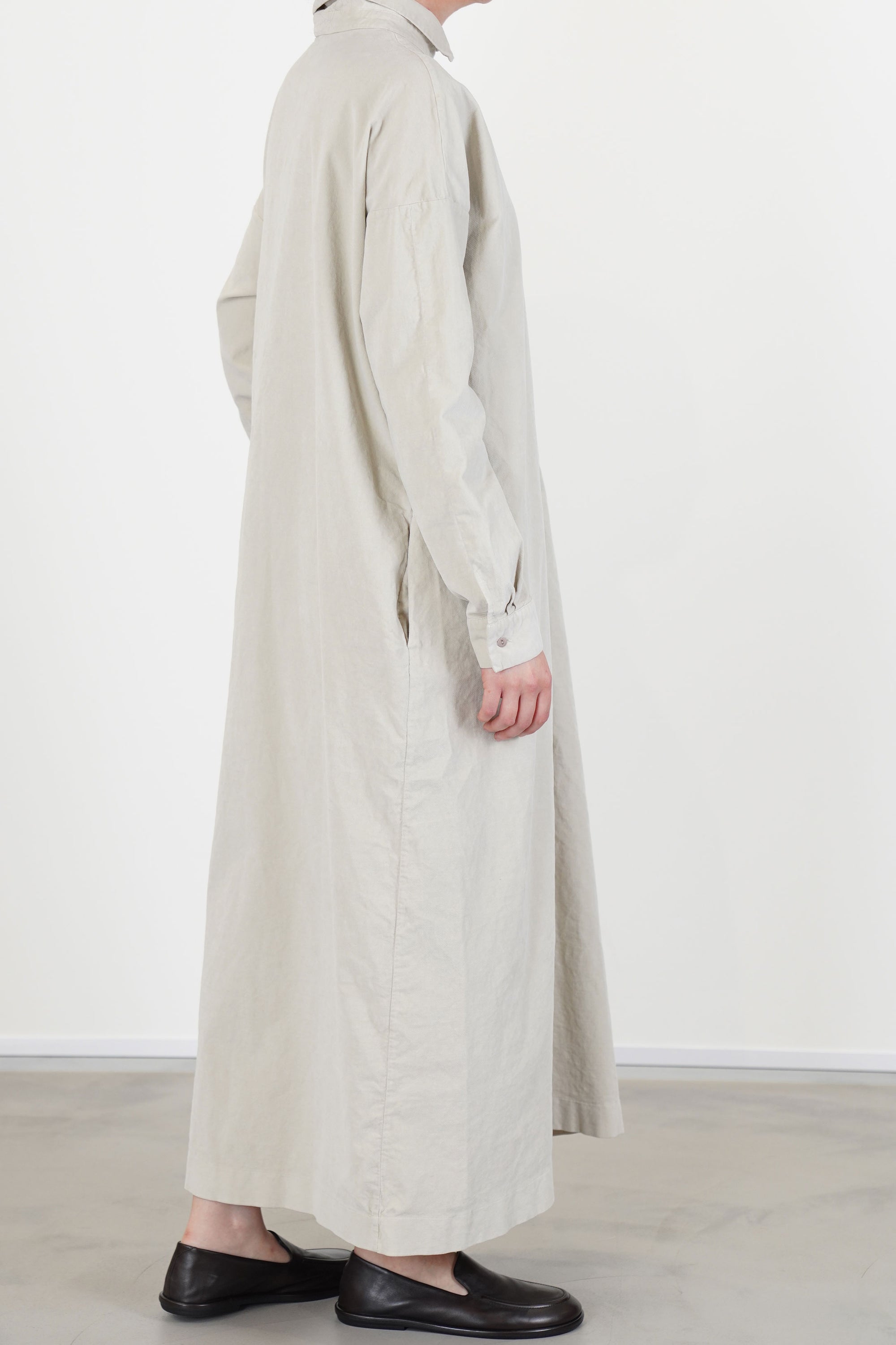 shirt dress v velvet oatmeal