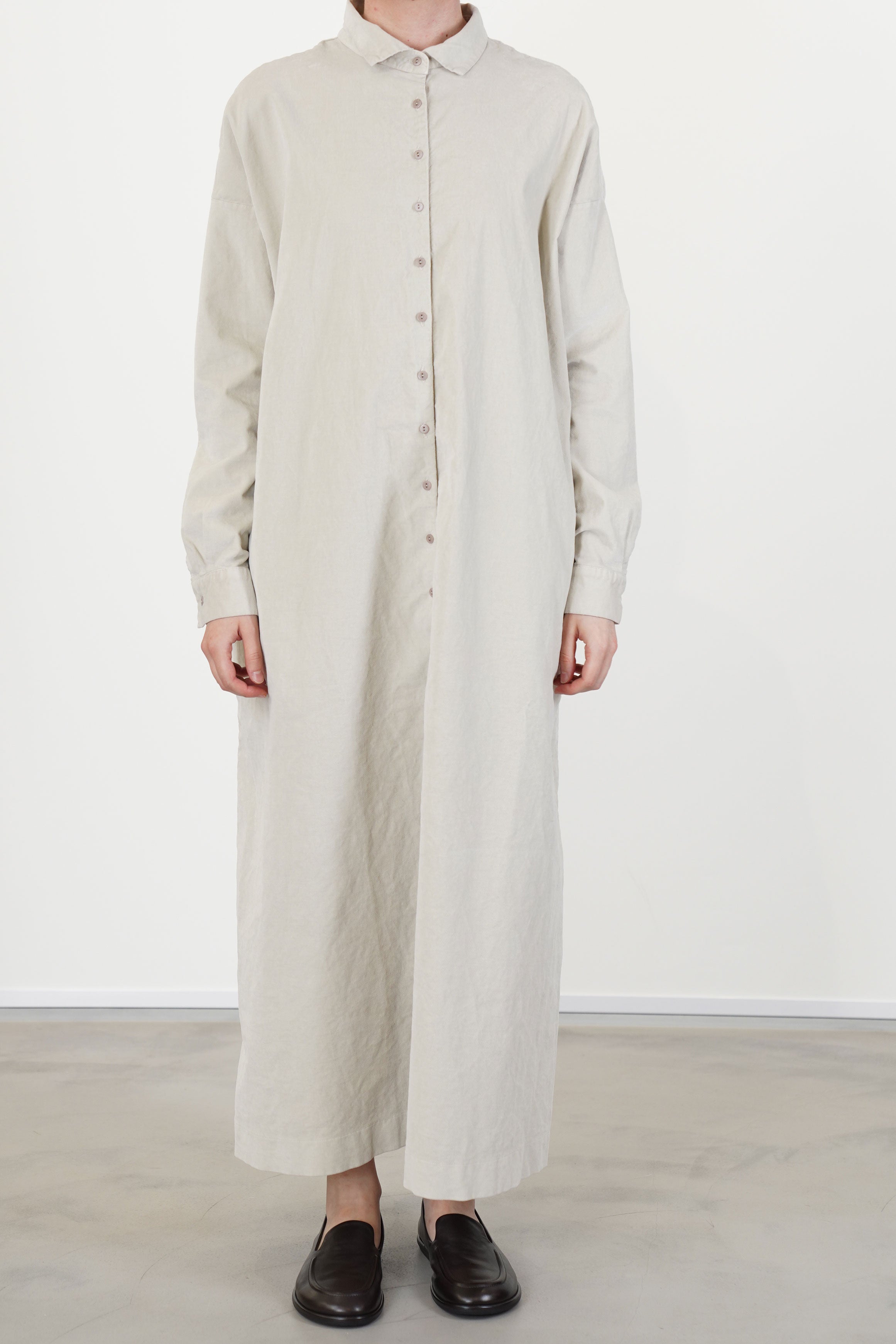 shirt dress v velvet oatmeal