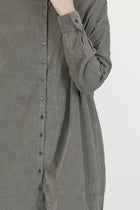 shirt dress v velvet taupe