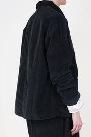 short loose blazer velvet black