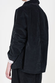 short loose blazer velvet black
