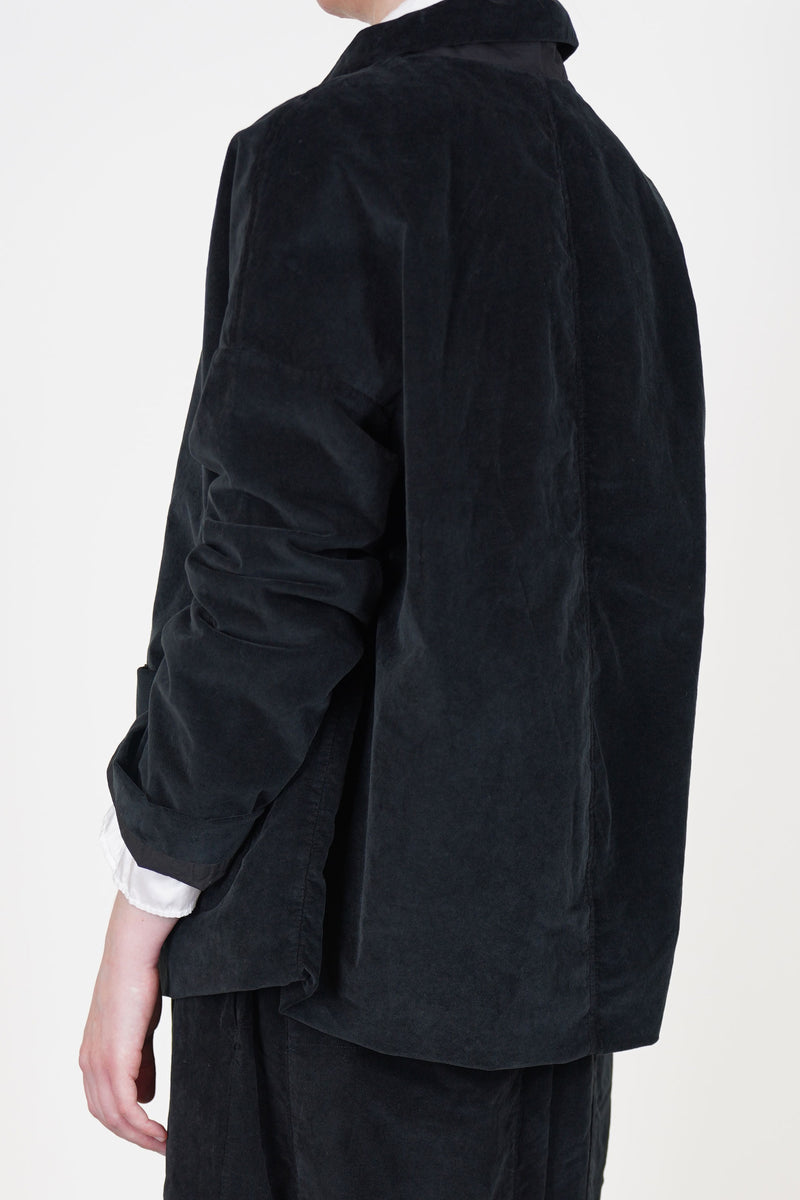 short loose blazer velvet black