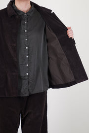 short loose blazer velvet chocolate