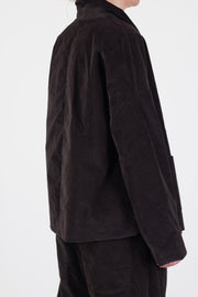 short loose blazer velvet chocolate