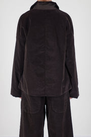 short loose blazer velvet chocolate