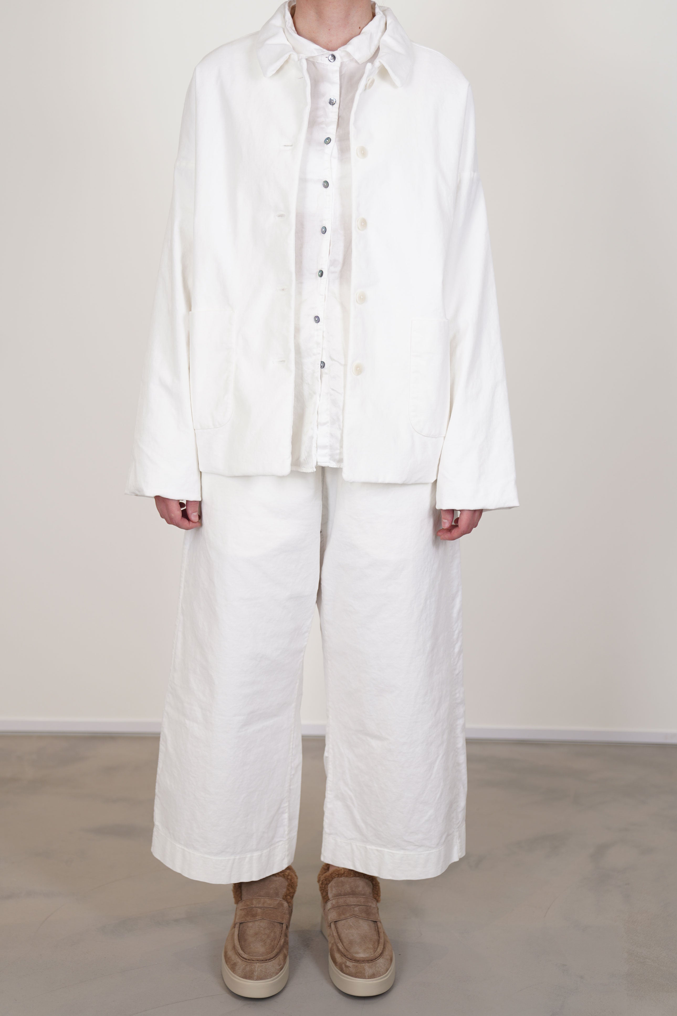 shirt loose blazer velvet milk