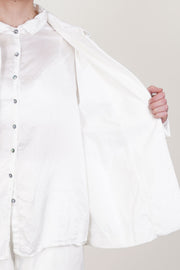 short loose blazer velvet milk