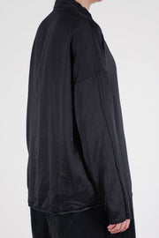 short collar shirt sc silk cotton black