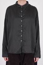 short collar shirt sc silk cotton chocolate