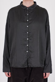 short collar shirt sc silk cotton chocolate
