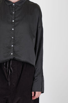 short collar shirt sc silk cotton chocolate