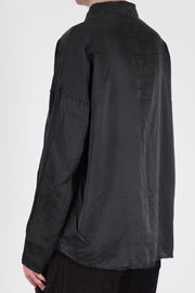 short collar shirt sc silk cotton chocolate