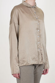 short collar shirt sc silk cotton marron glace