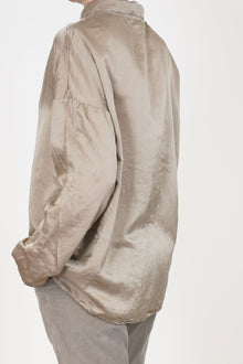 short collar shirt sc silk cotton marron glace