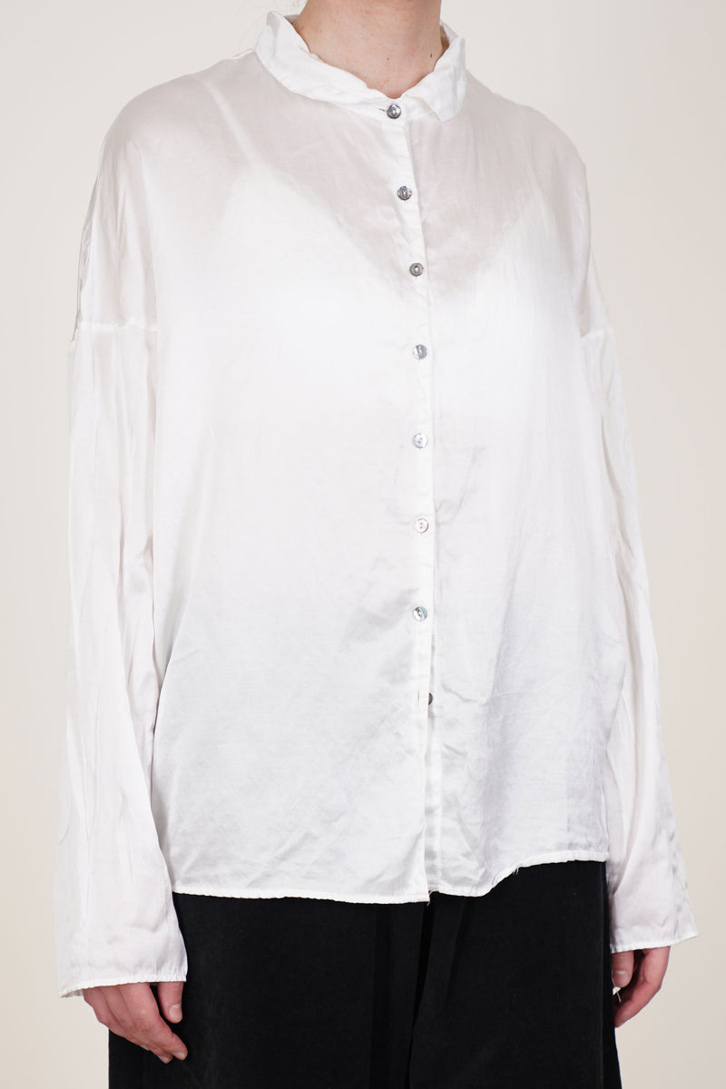 short collar shirt sc silk cotton milk