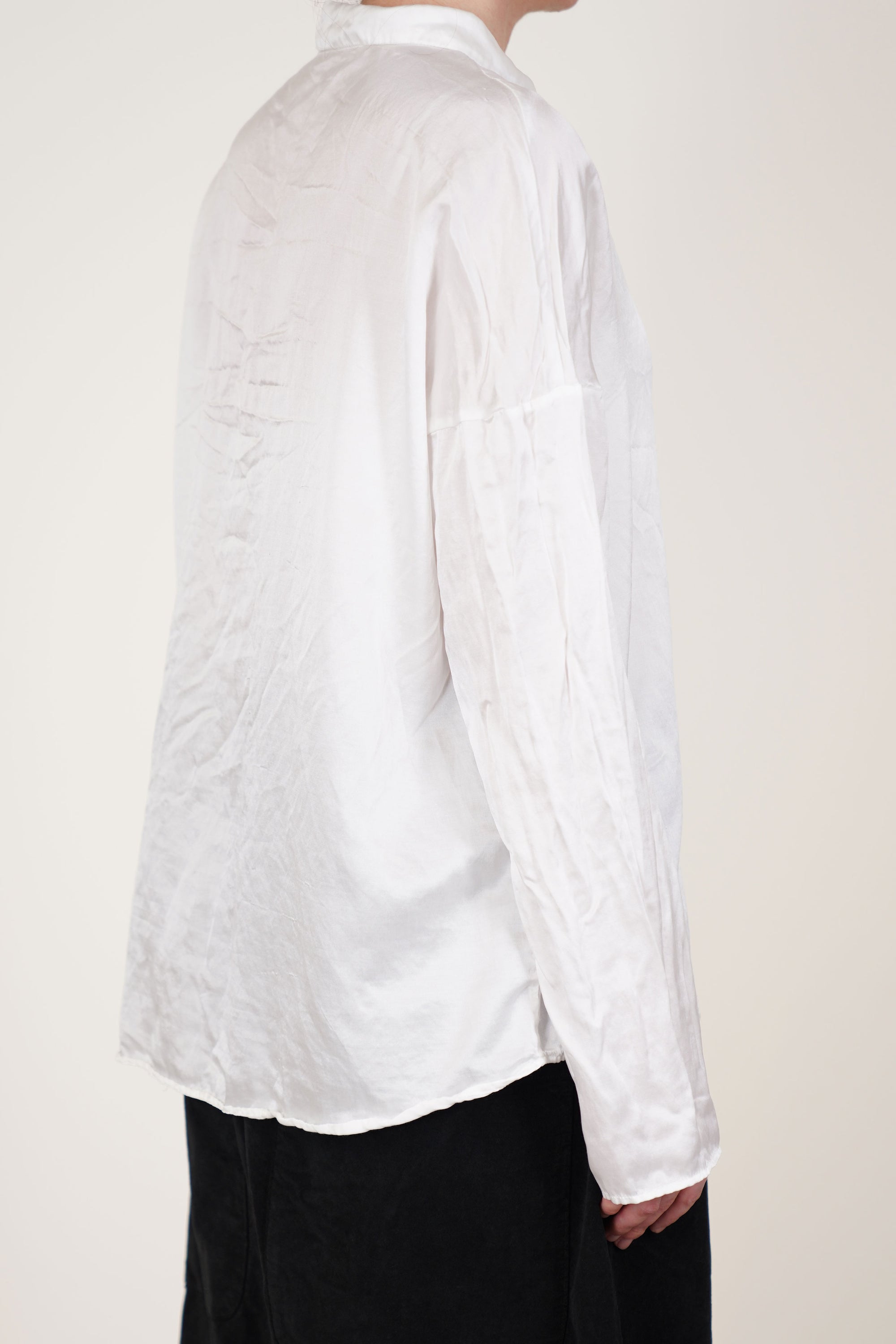 short collar shirt sc silk cotton milk