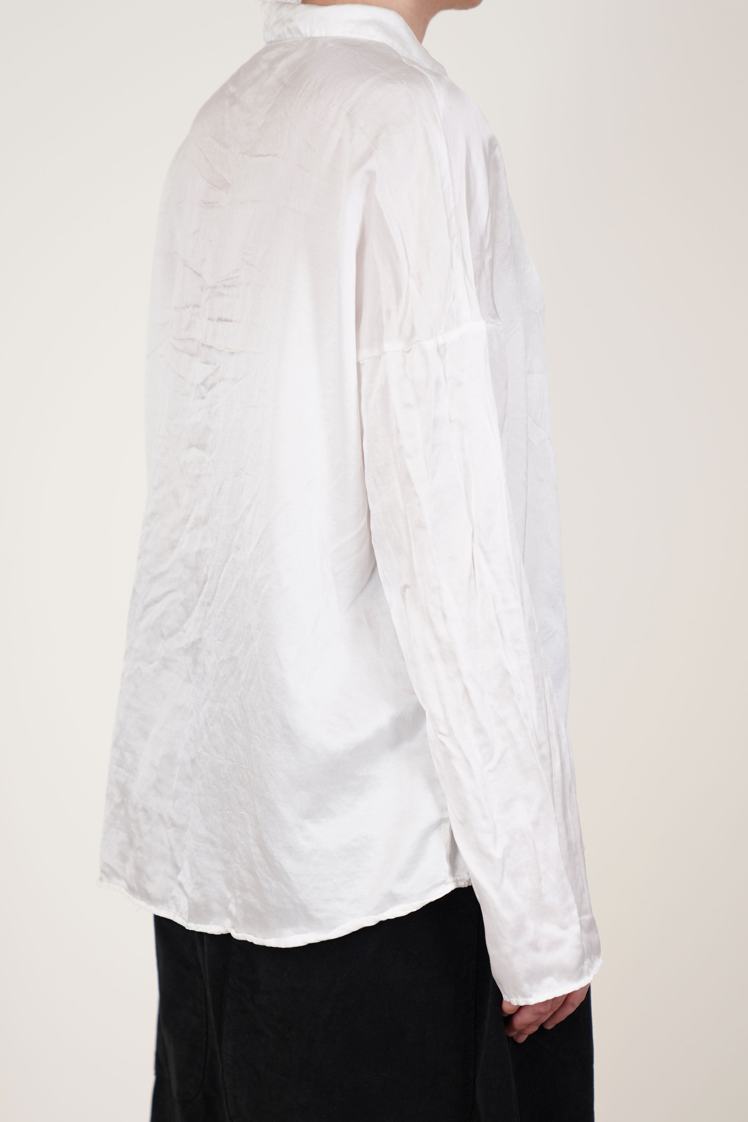 short collar shirt sc silk cotton milk