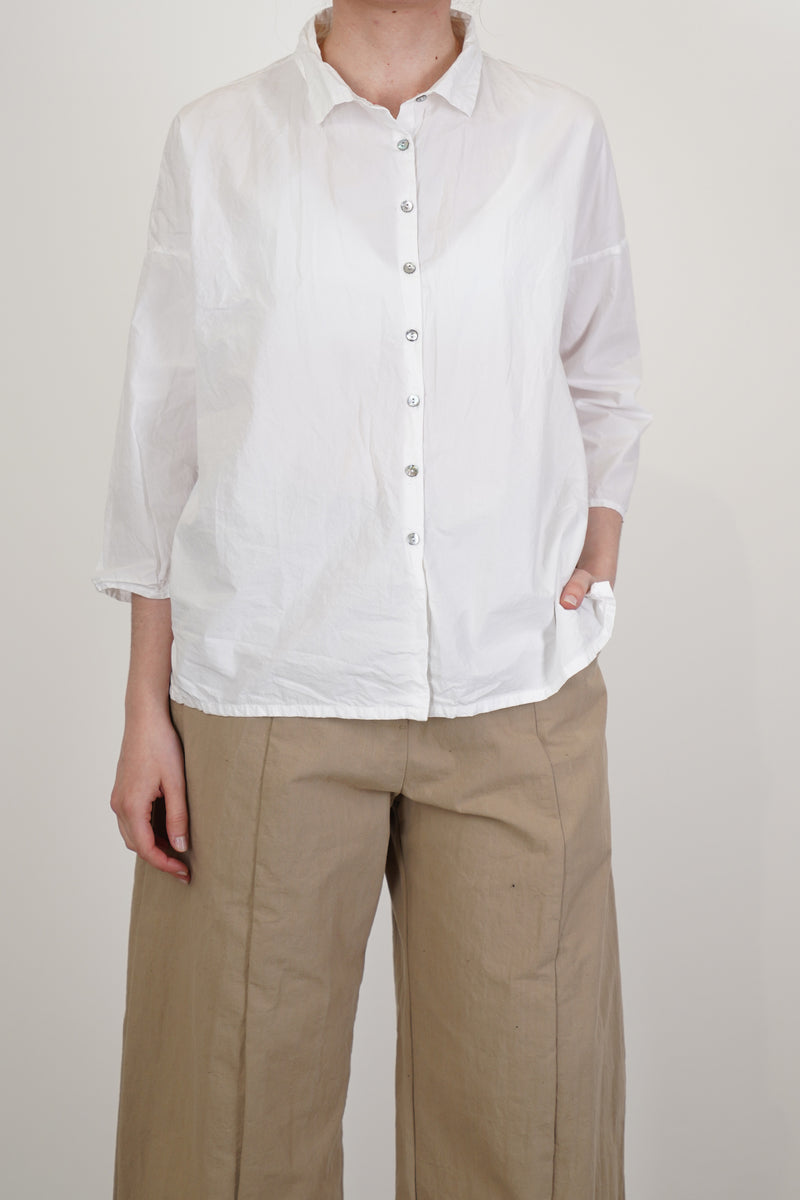 short collar shirt tc white