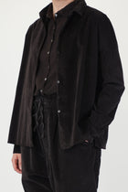 short collar shirt v brown