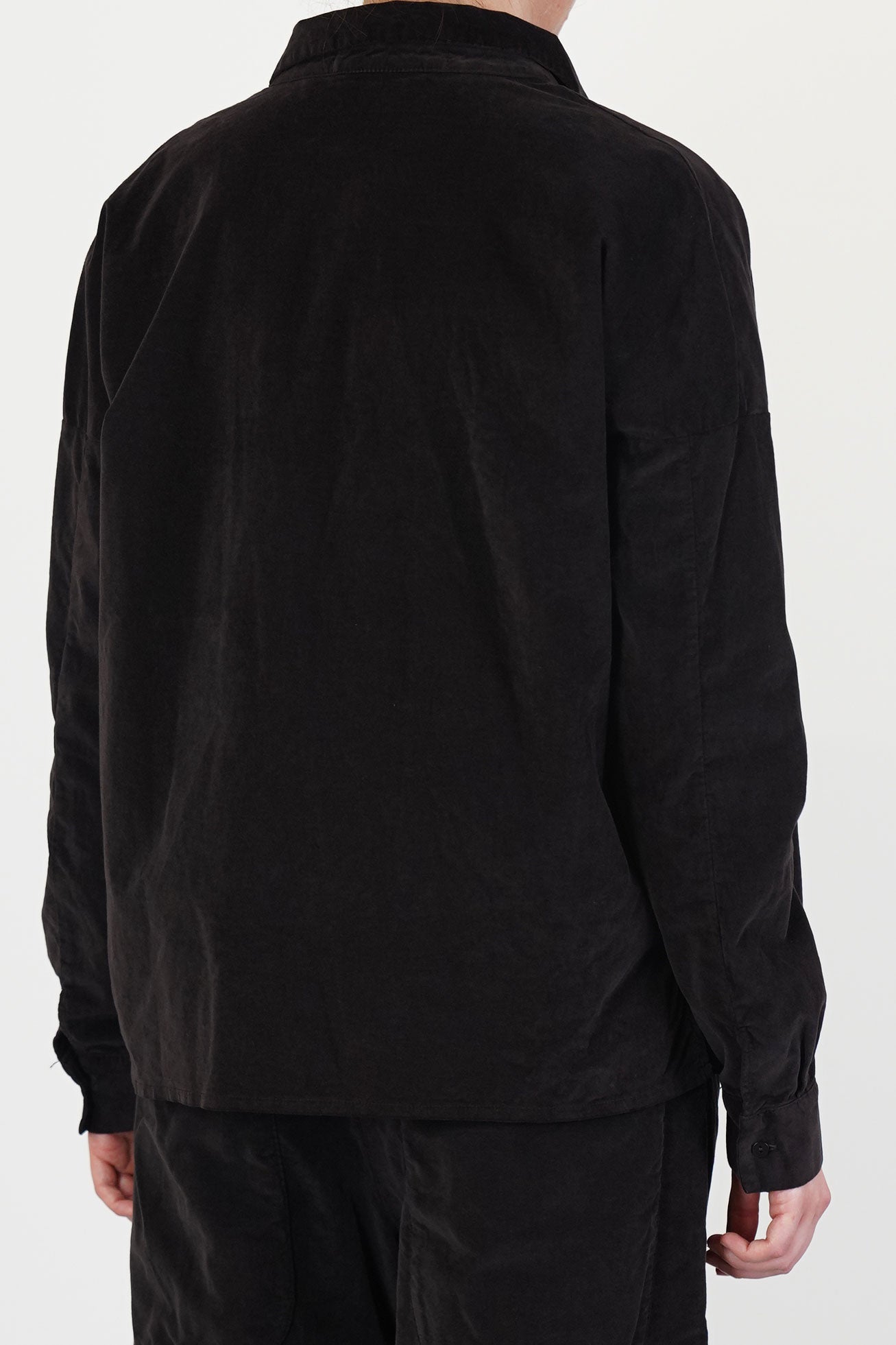 short collar shirt v brown